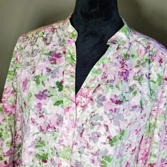 Alfred Dunner Women's Floral Button Down 3/4 Sleeve Top Size 18 - Picture 5 of 12